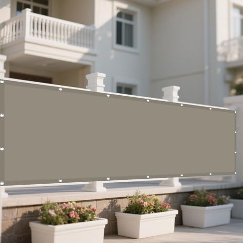 Sonnensegel mit Ösen 250 x 325 cm Rechteckig Wasserdicht Sonnenschutz Windschutz Sonnenschutz Baldachin Markise mit Spannseilen mit Ösen für Patio Balkon Terrasse Camping, Taupe von WRUIJIO