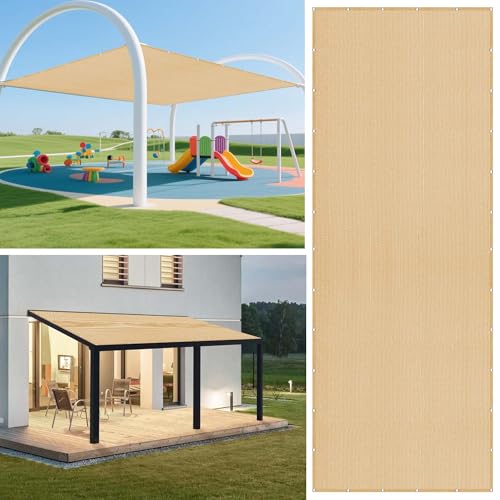 Sonnensegel mit Ösen Atmungsaktiv 220 x 340 cm Rechteckig Atmungsaktiv 98% UV Schutz Gewächshaus- Segeltuch inkl Befestigungsseile für Außenbereich Garten, Sandgelb Sonnensegel mit Ösen Atmungsaktiv 220 x 340 cm Rechteckig Atmungsaktiv 98% UV Schutz Gewächshaus- Segeltuch inkl Befestigungsseile für Außenbereich Garten, Sandgelb von WRUIJIO
