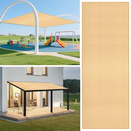 Sonnensegel mit Ösen Atmungsaktiv 310 x 590 cm Rechteckig Atmungsaktiv 98% UV Schutz Gewächshaus- Segeltuch inkl Befestigungsseile für Außenbereich Garten, Creme Farben Sonnensegel mit Ösen Atmungsaktiv 310 x 590 cm Rechteckig Atmungsaktiv 98% UV Schutz Gewächshaus- Segeltuch inkl Befestigungsseile für Außenbereich Garten, Creme Farben von WRUIJIO