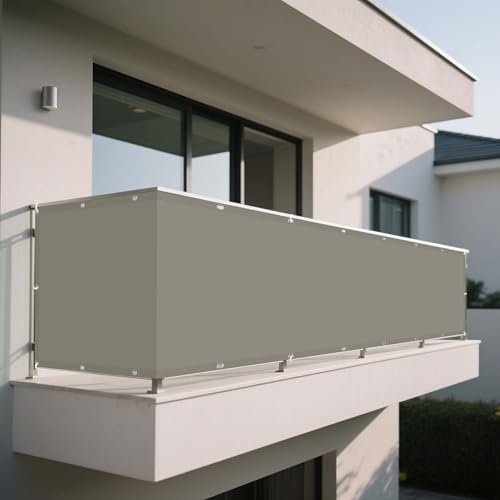 Wasserdicht Sonnensegel 152 x 255 cm Rechteckig Wasserdicht 98% UV Schutz Sonnendach Oxford-Gewebe mit Ösen Und Befestigungsseile für Garten Terrasse Camping Outdoor, Taupe von WRUIJIO