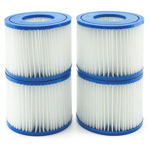 Denkmsd Filterkartuschen VI für Bestway Pool Filter, Filter Cartridge VI für Miami, Vegas, Monaco, Ersatzfilter für Lay-Z-Spa 58323 (4 STK) von Denkmsd