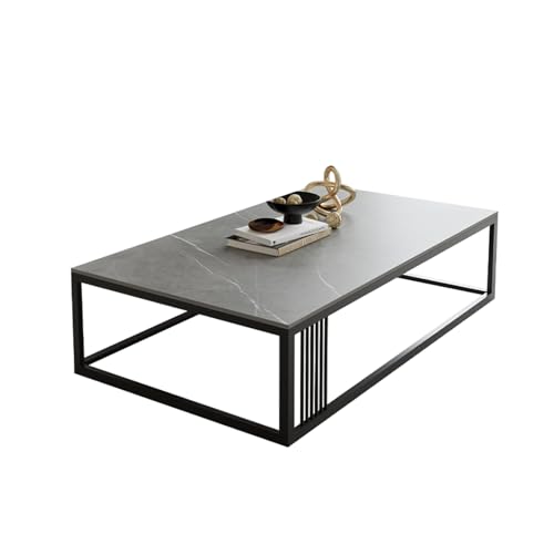 WRYSQBHJYB Couchtische mit Schiefertischplatte, Rechteckiger Beistelltisch im Modernen Industriestil, Mitteltisch Geeignet für Wohnzimmer, Büro(Gray,100cm/39in) von WRYSQBHJYB