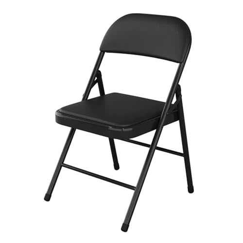 WRYSQBHJYB Klappstuhl, Campingstuhl Faltbar mit Gepolstertem Sitz, Picknick Stuhl für Veranstaltungen im Freien, Büro, Hochzeit, Party, Küche(Color:Black) von WRYSQBHJYB