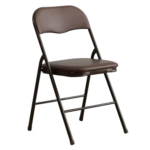 WRYSQBHJYB Klappstuhl Camping, Garten Klappstuhl mit Gepolstertem Kissen und Rückenlehne, Picknick Stuhl für Zuhause und Büro, Veranstaltungen Im Innen- und Außenbereich(Color:Brown Black Legs) von WRYSQBHJYB