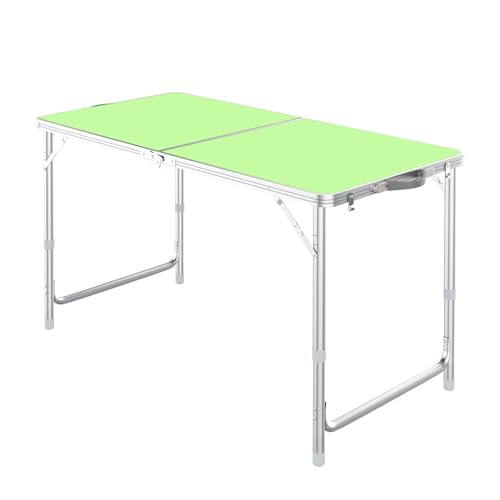 WRYsqbhjyb Campingtische, Tragbare Faltbare Gartentisch Klappbar, Verstellbarer 47,2-Zoll-Aluminium-klapptisch Esstisch für Picknick/Camping/Grillen (Color : Green) von WRYsqbhjyb