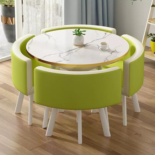 WRYsqbhjyb Esszimmertisch Rund, Esstisch Rund 80 cm, Moderner Tisch und Stühle Im 4er-Set für Couchtisch, Küche und Esszimmer (Color : B-1) von WRYsqbhjyb