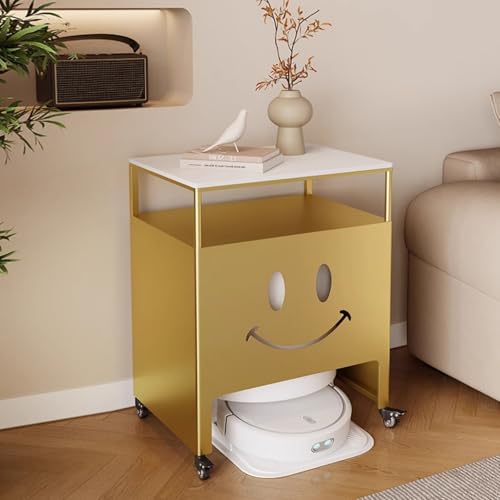 WRYsqbhjyb Metallschrank für Kehrmaschinen, Lagerregal Über Dem Roboter, Multifunktionale Beistelltische, Sideboard mit 360°-Rädern für Platzsparende Aufbewahrung(Gold,50 * 50 * 75cm/20 * 20 * 30in) WRYsqbhjyb Metallschrank für Kehrmaschinen, Lagerregal Über Dem Roboter, Multifunktionale Beistelltische, Sideboard mit 360°-Rädern für Platzsparende Aufbewahrung(Gold,50 * 50 * 75cm/20 * 20 * 30in) von WRYsqbhjyb