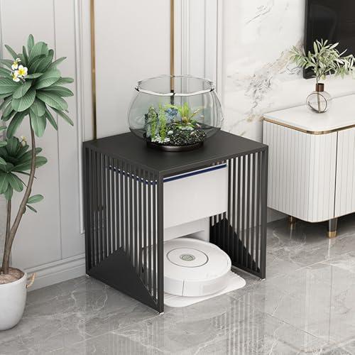 WRYsqbhjyb Staubsaugerschrank-Aufbewahrungsschrank, Mehrzweckschrank Aquariumständer, Metallschrank, Aktenschrank für Schlafzimmer, Wohnheim, Balkon(Black,40 * 40 * 55cm/16 * 16 * 22in) von WRYsqbhjyb