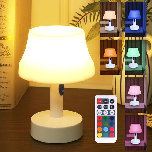 WRalwaysLX color-changing Nachttischlampe mit Fernbedienung, batteriebetriebene Lampe with remote control von WRalwaysLX