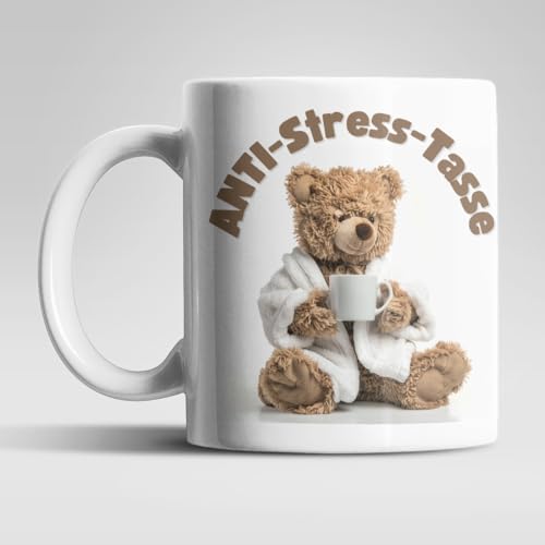Anti Stress Teddybär Kaffeetasse Teetasse Tasse Geschenkidee 325 ml von WS-Trend