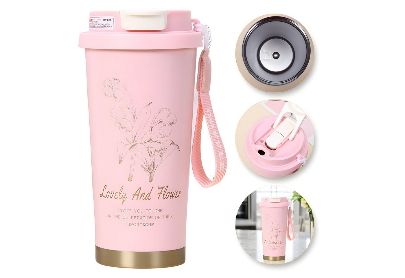 WS-Trend Coffee-to-go-Becher Lovely and Flower Kaffeebecher Becher To-Go 550 ml von WS-Trend