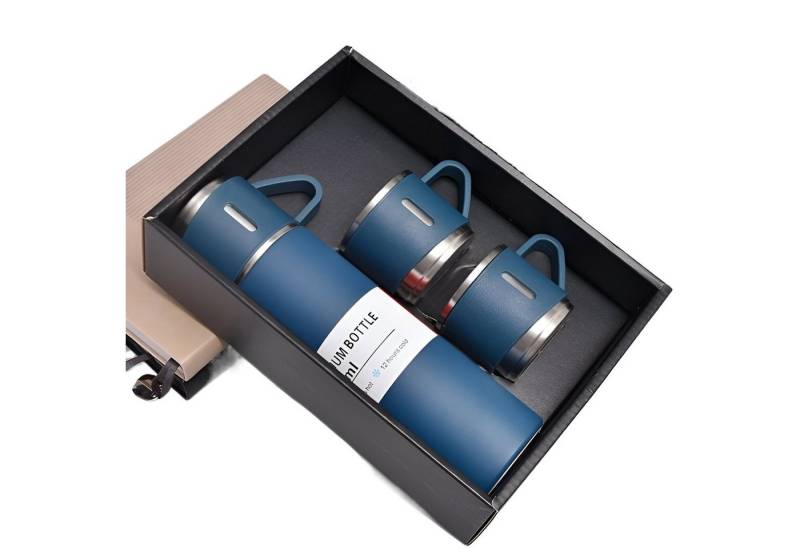WS-Trend Isolierflasche 4 tlg. Set Thermoflasche Edelstahl Trinkflasche 500ml 3 Trinkbecher von WS-Trend