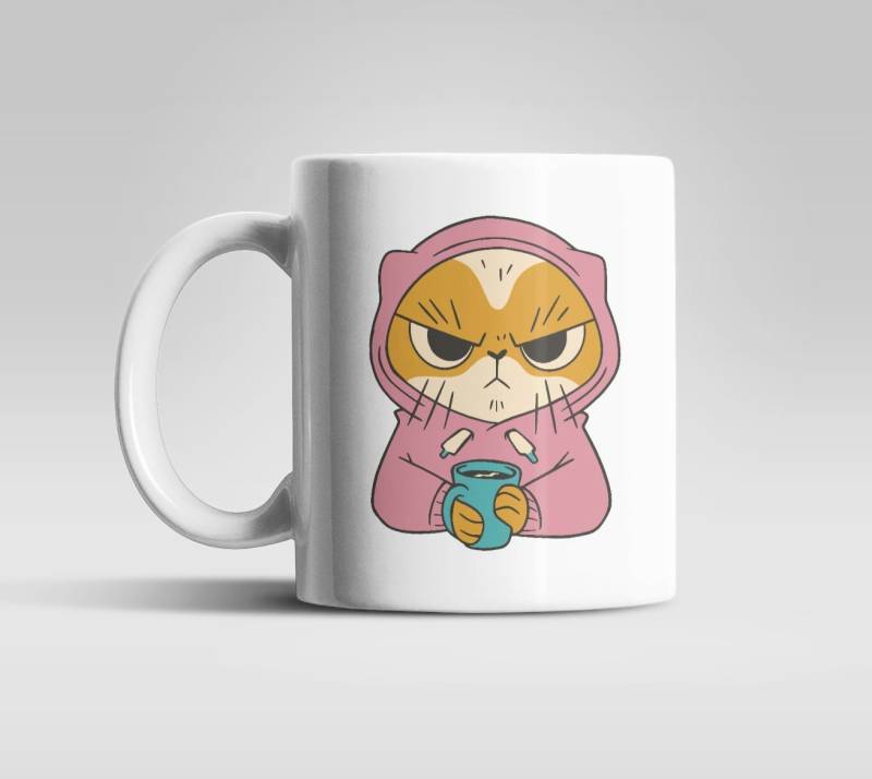 WS-Trend Tasse Angry Cat Katze Kaffeetasse Teetasse mit Henkel, Keramik, 330 ml von WS-Trend