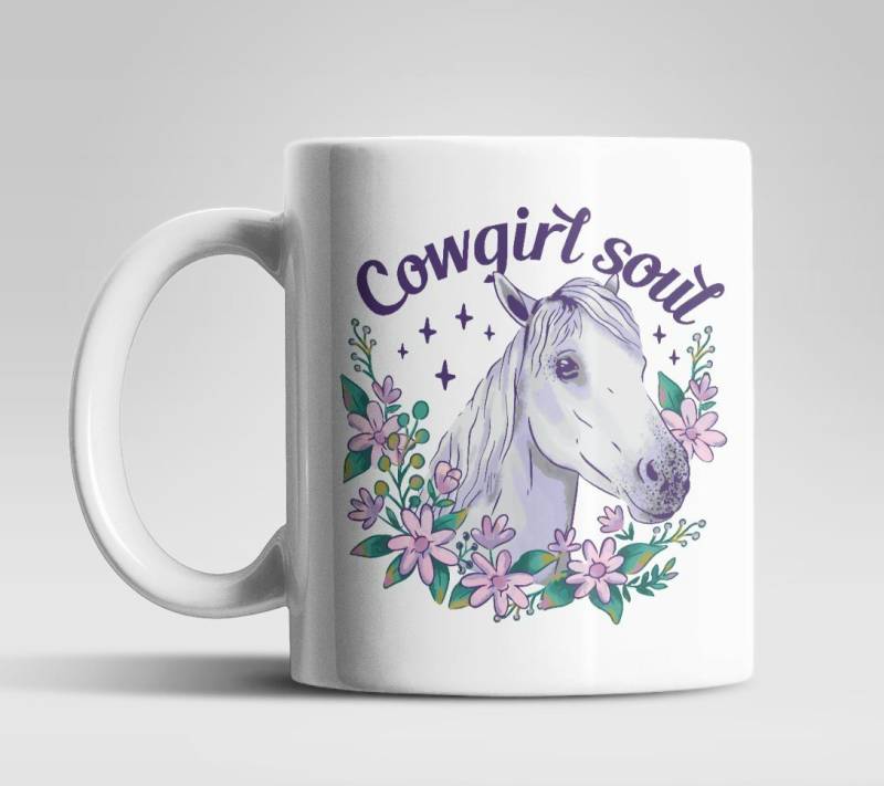 WS-Trend Tasse Cowgirl Soul Pferd Kaffeetasse Teetasse Kakaotasse für Mädchen, Keramik, 330 ml von WS-Trend