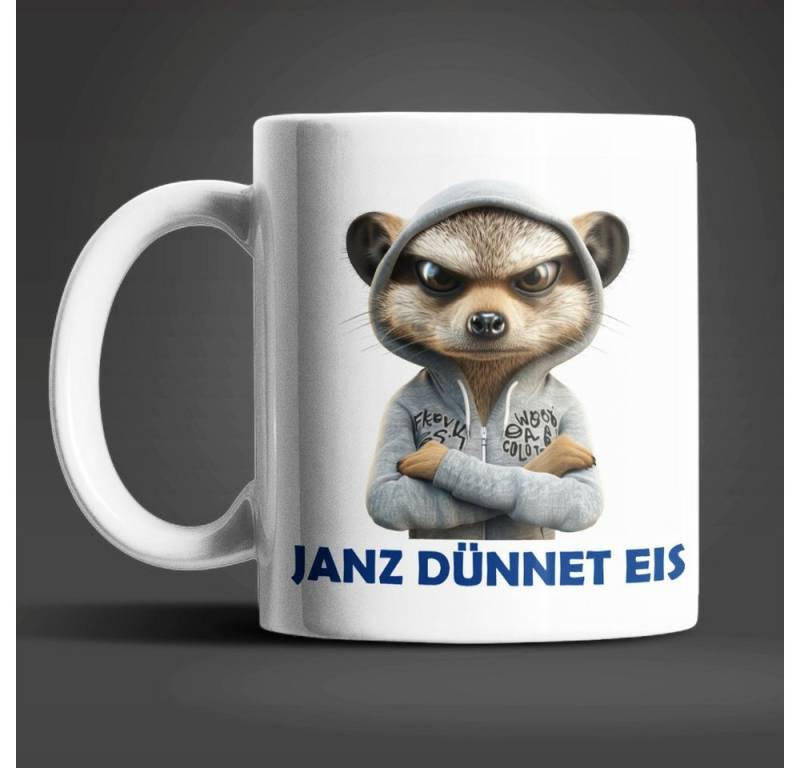 WS-Trend Tasse Erdmännchen Janz Dünnet Eis Keramik Kaffeetasse Teetasse, Keramik von WS-Trend
