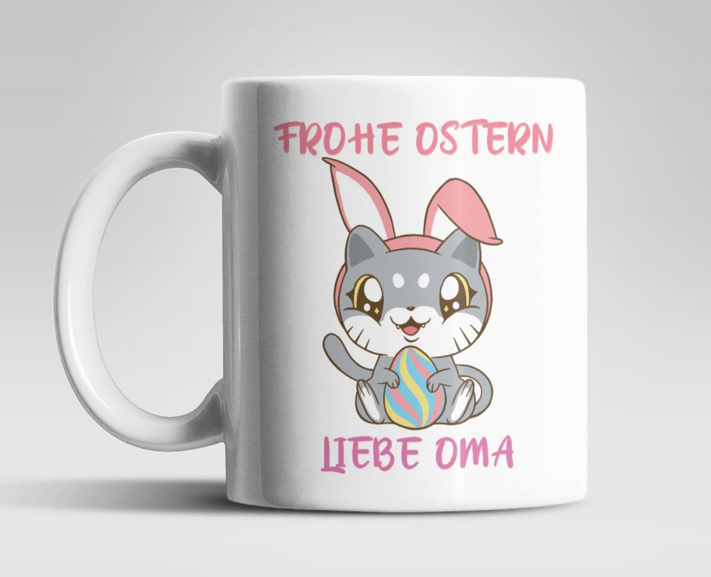WS-Trend Tasse Frohe Ostern Kätzchen Oma Mama Kaffeetasse Teetasse, Keramik, Geschenkidee WS-Trend Tasse Frohe Ostern Kätzchen Oma Mama Kaffeetasse Teetasse, Keramik, Geschenkidee von WS-Trend