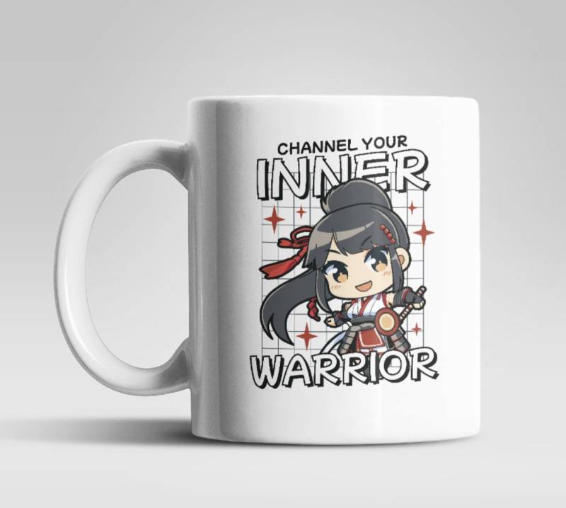 WS-Trend Tasse Inner Samurai Kaffeetasse Teetasse Geschenkidee, Keramik, 330 ml von WS-Trend