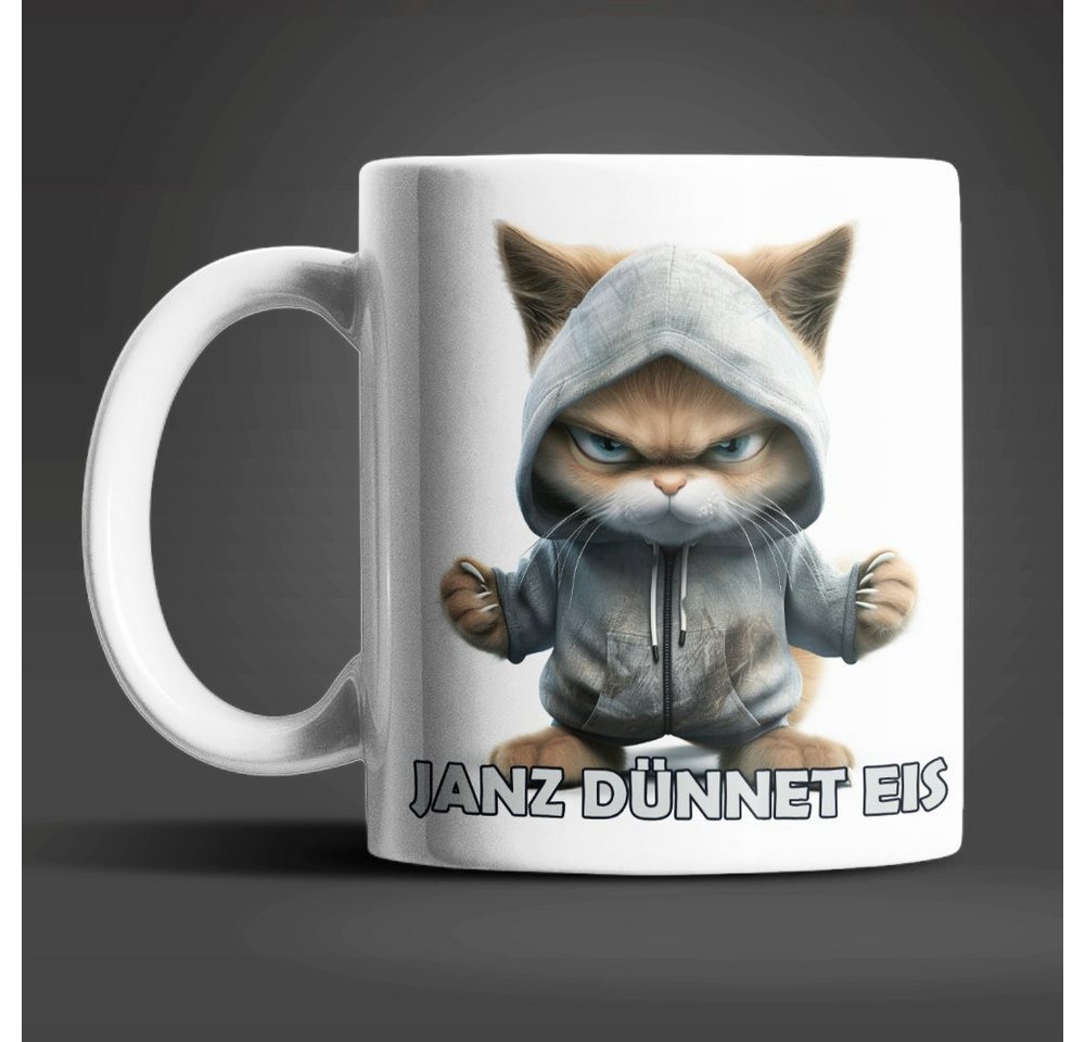 WS-Trend Tasse Katze Janz Dünnet Eis Keramik Kaffeetasse Teetasse, Keramik, 330 ml von WS-Trend