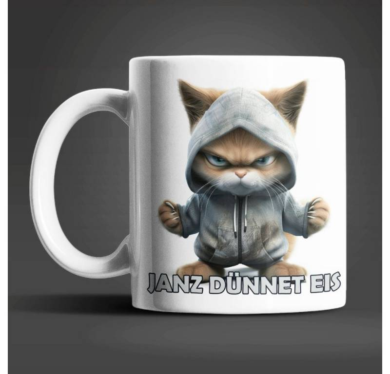 WS-Trend Tasse Katze Janz Dünnet Eis Keramik Kaffeetasse Teetasse, Keramik, 330 ml von WS-Trend