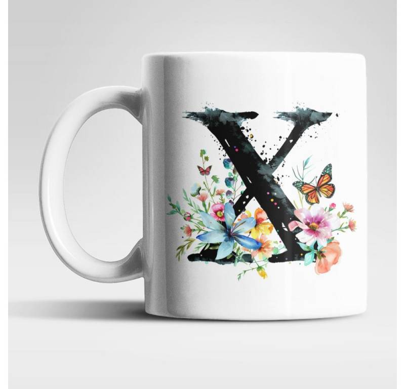 WS-Trend Tasse Name A bis Z Blumen Schmetterlinge Kaffeetasse Teetasse Geschenkidee, Keramik von WS-Trend