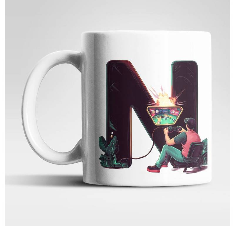 WS-Trend Tasse Name A bis Z Gamer Spieler Zocker Kaffeetasse Teetasse Geschenkidee, Keramik, 325 ml von WS-Trend