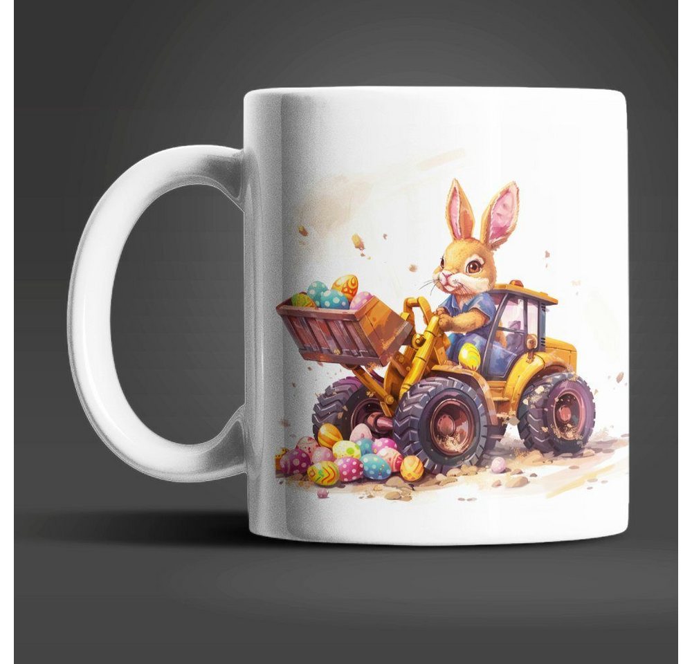 WS-Trend Tasse Osterhase Radlader Ostereier Ostern Kaffeetasse Teetasse, Keramik, 325 ml WS-Trend Tasse Osterhase Radlader Ostereier Ostern Kaffeetasse Teetasse, Keramik, 325 ml von WS-Trend