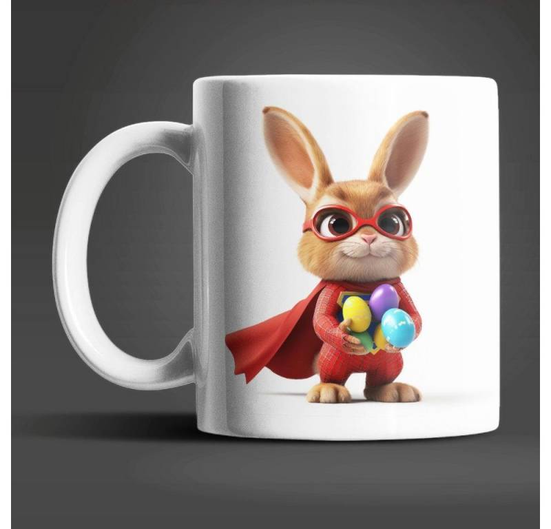 WS-Trend Tasse Osterhase Superheld Ostereier Ostern Kaffeetasse Teetasse Geschenkidee, Keramik von WS-Trend