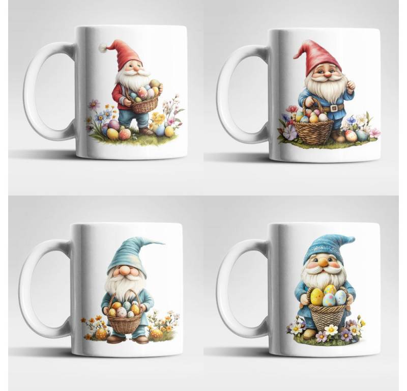 WS-Trend Tasse Ostern Gnom Ostereier Kaffeetasse Teetasse Geschenkidee 325 ml, Keramik von WS-Trend
