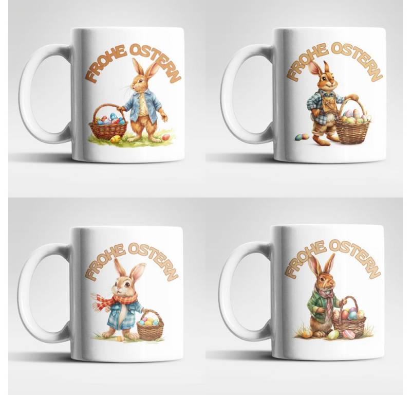 WS-Trend Tasse Ostern Hase Ostereier Kaffeetasse Teetasse Geschenkidee 325 ml, Keramik von WS-Trend