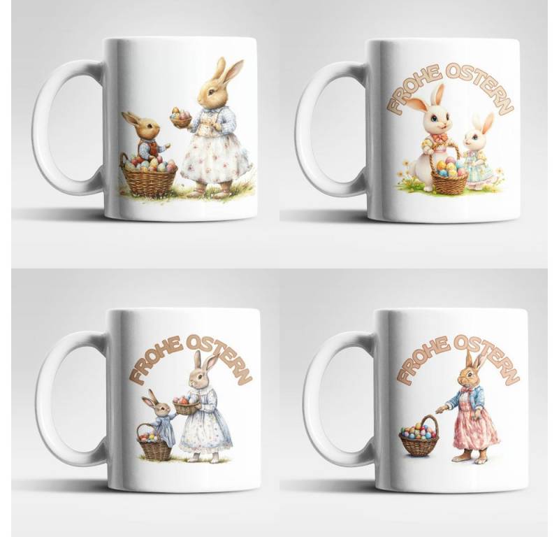 WS-Trend Tasse Ostern Hase Ostereier Kaffeetasse Teetasse Geschenkidee 325 ml, Keramik von WS-Trend