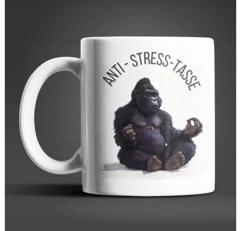 WS-Trend Tasse Yoga Affe Gorilla Anti Stress Keramik Kaffeetasse Teetasse, Keramik, 325 ml von WS-Trend