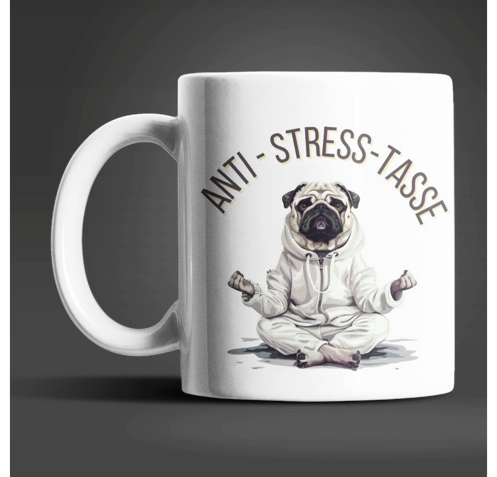 WS-Trend Tasse Yoga Hund Bulldogge Anti Stress Keramik Kaffeetasse Teetasse, Keramik von WS-Trend