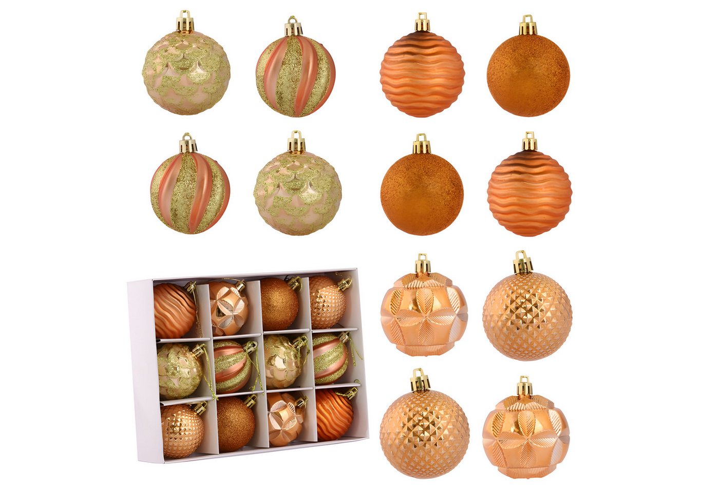 WS-Trend Weihnachtsbaumkugel Weihnachtskugeln 12 St Weihnachtsbaumkugel Christbaumkugel (12 St) von WS-Trend