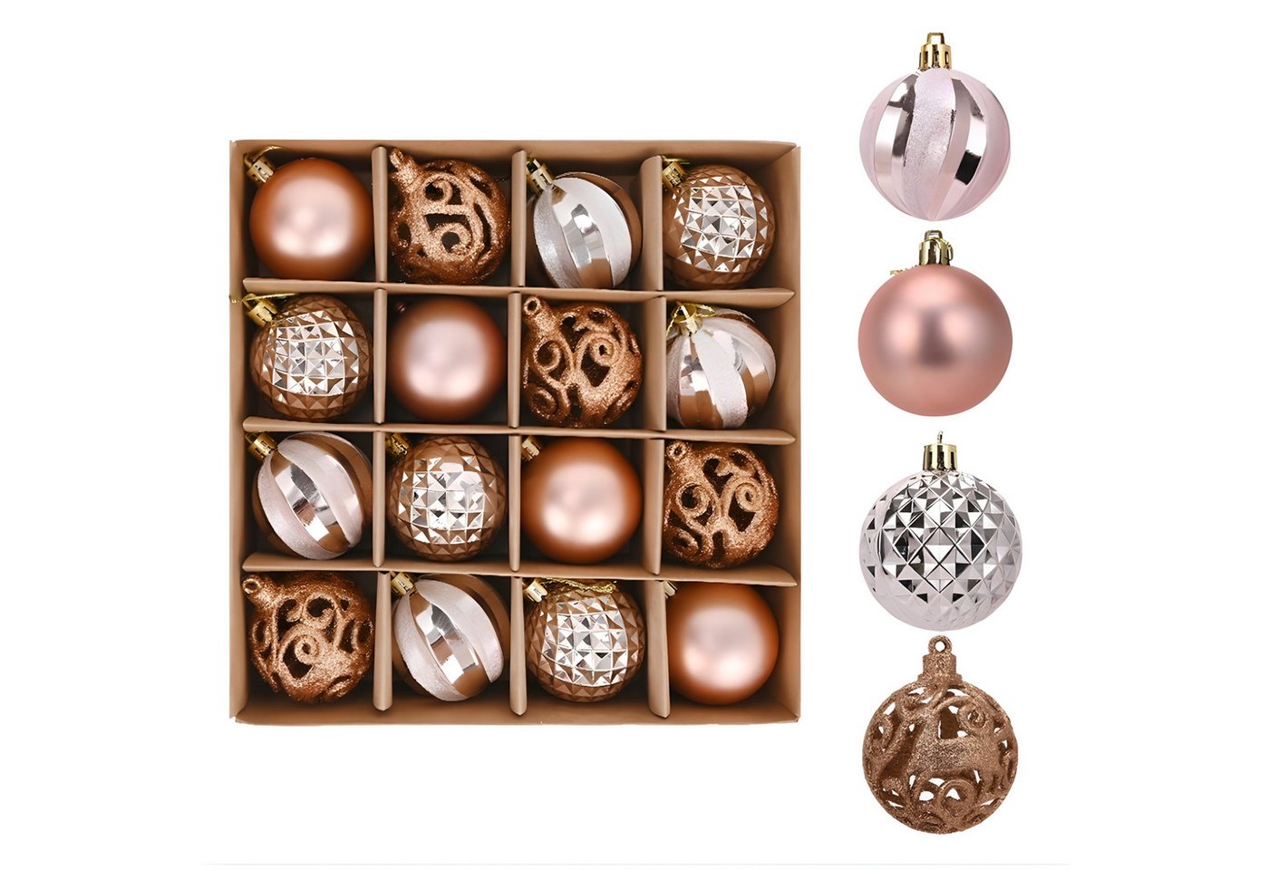 WS-Trend Weihnachtsbaumkugel Weihnachtskugeln 16 St Weihnachtsbaumkugel Christbaumkugel (16 St) von WS-Trend