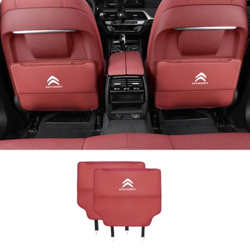 WSADRFXS 2 Stück Auto-Anti-Kick-pad für Citroen Jumpy 1994-2025,rückenlehnenschutz Auto sitzschutz Auto rückenlehne,Red von WSADRFXS