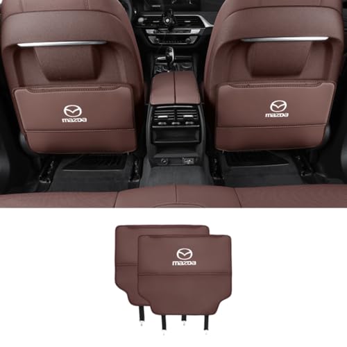 WSADRFXS 2 Stück Auto-Anti-Kick-pad für Mazda2 Demio 2002-2024,rückenlehnenschutz Auto sitzschutz Auto rückenlehne,Brown von WSADRFXS