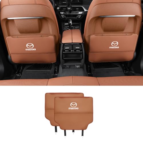 WSADRFXS 2 Stück Auto-Anti-Kick-pad für Mazda2 Demio 2002-2024,rückenlehnenschutz Auto sitzschutz Auto rückenlehne,Orange von WSADRFXS