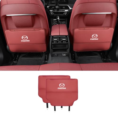 WSADRFXS 2 Stück Auto-Anti-Kick-pad für Mazda2 Demio 2002-2024,rückenlehnenschutz Auto sitzschutz Auto rückenlehne,Red von WSADRFXS