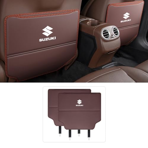 WSADRFXS 2 Stück Auto-Anti-Kick-pad für Suzuki Swift 2004-2025,rückenlehnenschutz Auto sitzschutz Auto rückenlehne,Brown von WSADRFXS