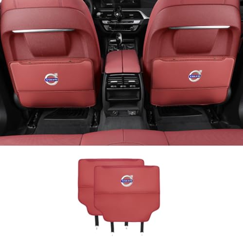 WSADRFXS 2 Stück Auto-Anti-Kick-pad für Volvo,rückenlehnenschutz Auto sitzschutz Auto rückenlehne,Red von WSADRFXS