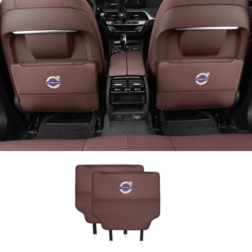WSADRFXS 2 Stück Auto-Anti-Kick-pad für Volvo XC60 2007-2025,rückenlehnenschutz Auto sitzschutz Auto rückenlehne,Brown von WSADRFXS