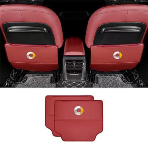 WSADRFXS 2 Stück Auto-Anti-Kick-pad für smart fortwo 2004-2025,rückenlehnenschutz Auto sitzschutz Auto rückenlehne,Red von WSADRFXS