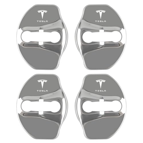 WSADRFXS 4 Stück Autotürschloss-Abdeckung für Tesla Model s 100dAWD 60 60DAWD 70 70DAWD 2013-2025,Türschloss-Schutz Schnallenabdeckung Robust und Nicht Leicht Verformbar,D von WSADRFXS