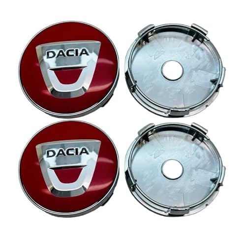 WSADRFXS 4 Stück Nabenkappe für Dacia Sandero Stepway 2021-2023,Wasserdicht Radnabendeckel,60mm-Red von WSADRFXS