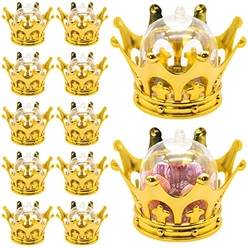 WSAMJIN 12 Stück Befüllbare Krone mit Kuppel, Dekorative Krone Süßigkeiten Behälter Kronenform Treat Box für Hochzeit Baby Shower Geburtstag von WSAMJIN