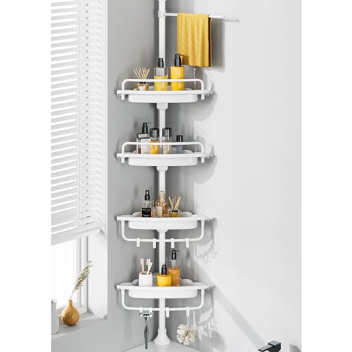 WSBArt Upgrade Stabile Dusch-Caddy Spannstange Schnelle Installation Eck-Duschregale 18/8 Edelstahl rostfrei 4 Etagen verstellbares Duschregal für Badewanne Shampoo Zubehör Aufbewahrung 81,3–309,9 cm WSBArt Upgrade Stabile Dusch-Caddy Spannstange Schnelle Installation Eck-Duschregale 18/8 Edelstahl rostfrei 4 Etagen verstellbares Duschregal für Badewanne Shampoo Zubehör Aufbewahrung 81,3–309,9 cm von WSBArt