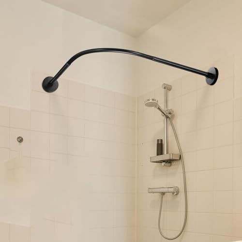 Teleskopstange Duschvorhangstange Ohne Bohren L Form,Verstellbare Gebogene Duschvorhang Spannstange,Erweiterbare Edelstahl Duschvorhangwinkelstangen,für Badew(Size:D 70-95cm x 105-165cm,Color:Schwarz) Teleskopstange Duschvorhangstange Ohne Bohren L Form,Verstellbare Gebogene Duschvorhang Spannstange,Erweiterbare Edelstahl Duschvorhangwinkelstangen,für Badew(Size:D 70-95cm x 105-165cm,Color:Schwarz) von WSCMLXY