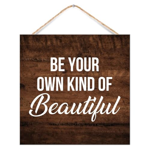 "Be Your Own Kind of Beautiful Wood Home Sign Wall Decoration Inspirational Serenity Prayer Religious Quotes Signs Vertical Wooden Plaque Sign for Living Room Home Cabin 30,5 x 30,5 cm von WSDESDEC
