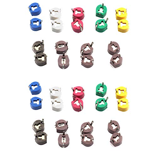 WSDMAVIS 36 Stück verstellbarer Kondensator Trimmer Kondensator Kunststoff 6 mm Kit sortiert 9 Werte 5PF 10PF 20PF 30PF 40PF 50PF 60PF 70PF 120PF von WSDMAVIS
