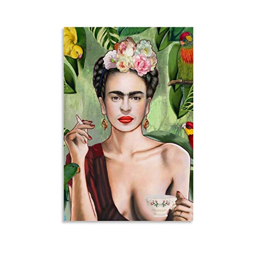 WSDSB 12 x Frida Kahlo Retro ästhetisches Kunst-Poster Dekorative Malerei Leinwand Wandkunst Wohnzimmer Poster Schlafzimmer Gemälde 40 x 60 cm von WSDSB